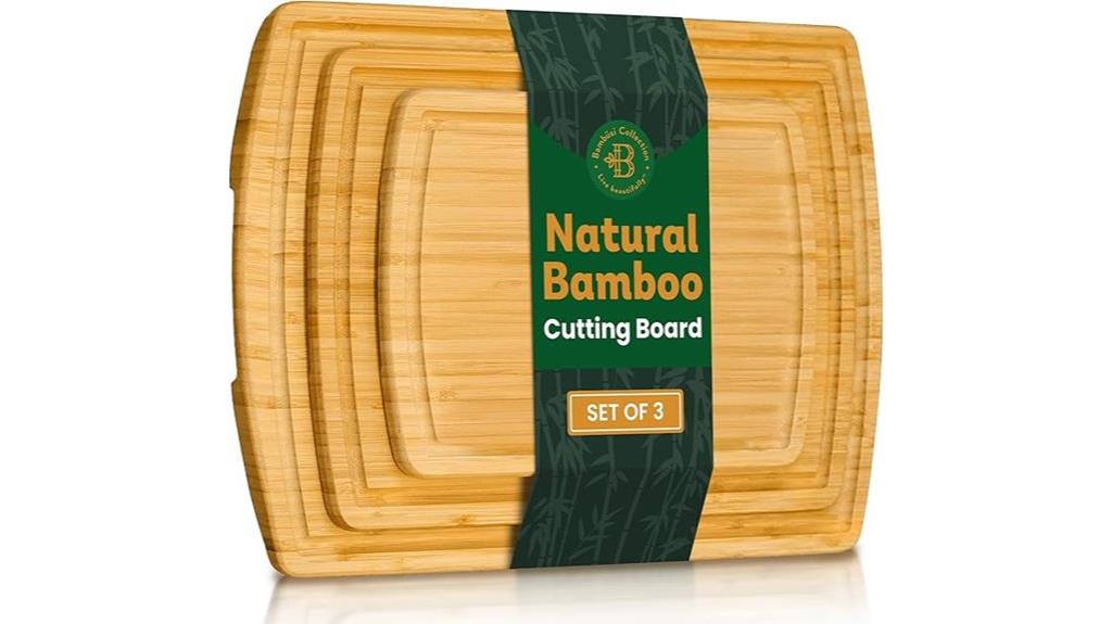 bamboo three piece cutting board