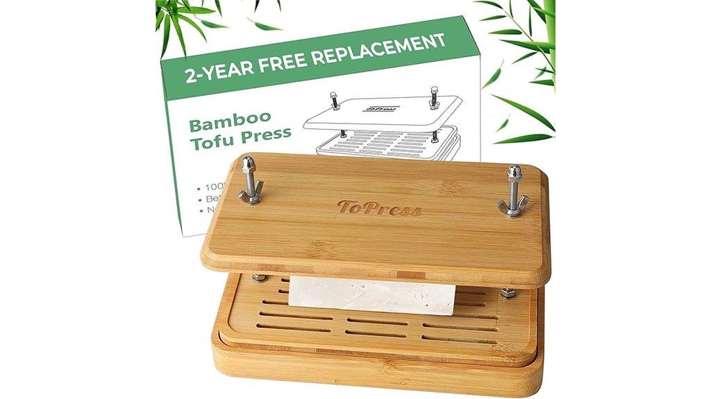 bamboo tofu press with strainer