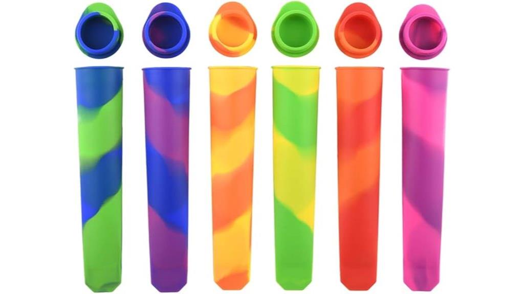 colorful silicone popsicle molds