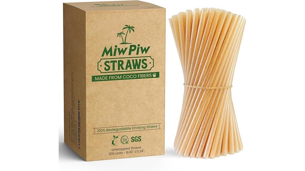 eco friendly coconut straw pack