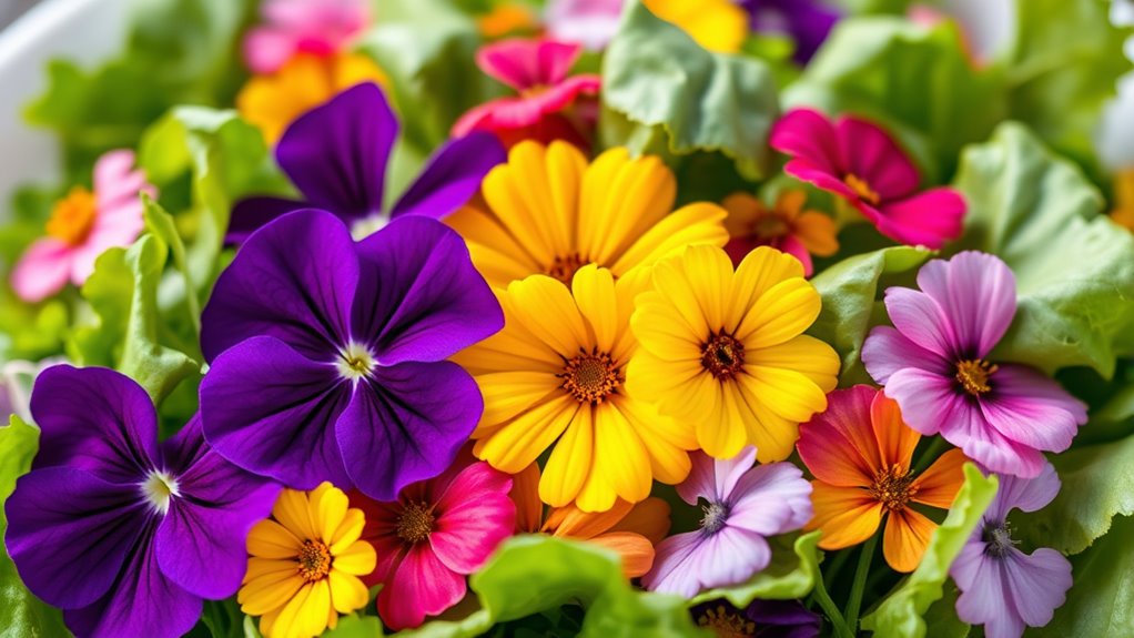 edible flowers enhance salads