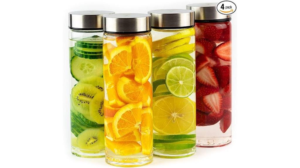 glass juice bottle set