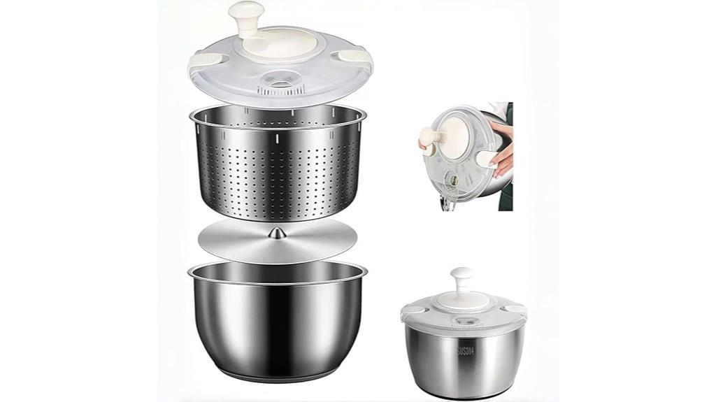 large stainless salad spinner