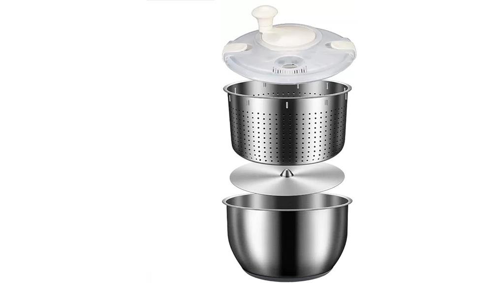 large stainless steel salad spinner