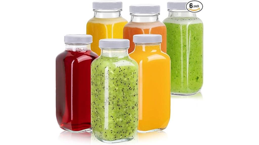 reusable glass juice bottles