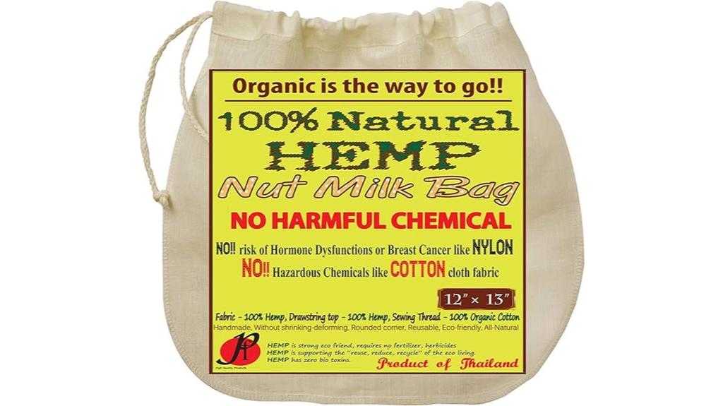 reusable hemp nut milk bag