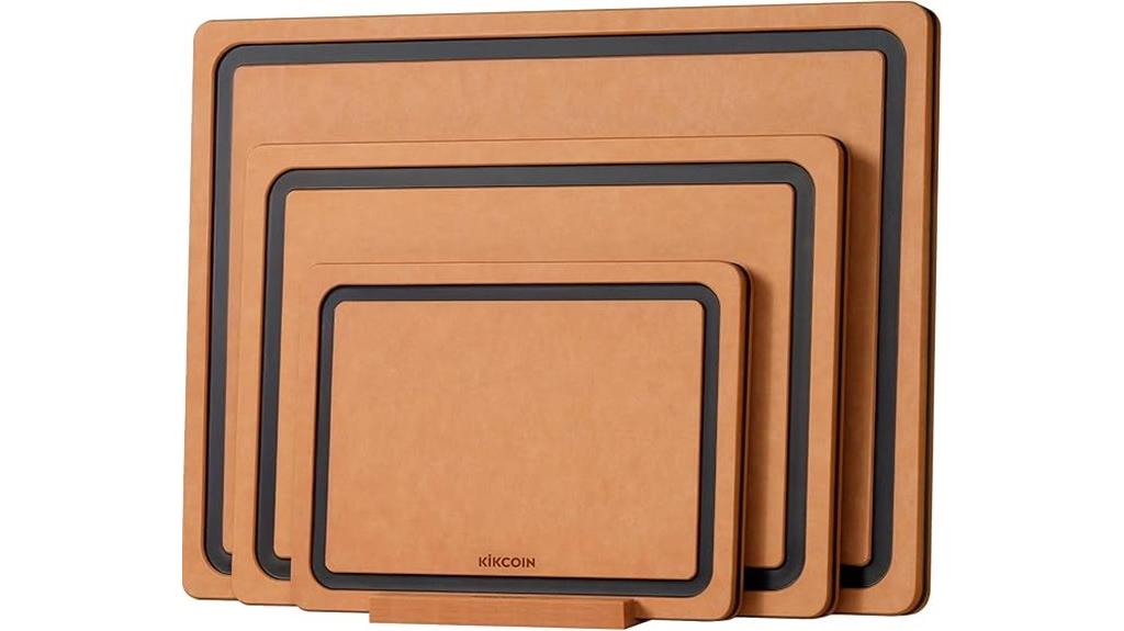 set of three wooden cutting boards