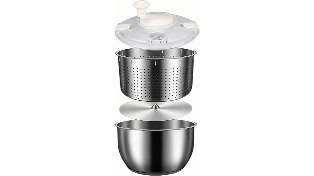 six liter stainless salad spinner