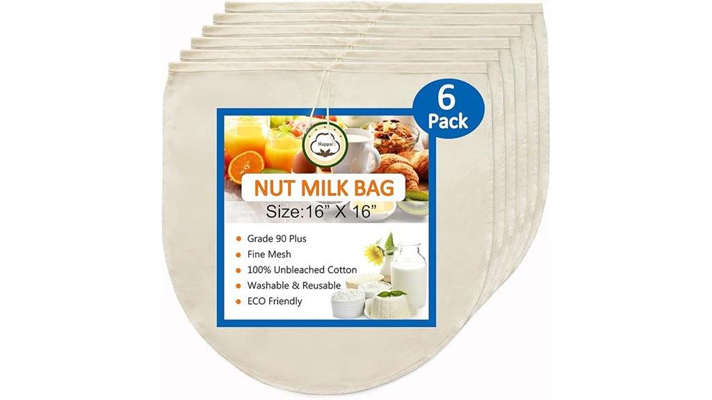 six nut milk bags