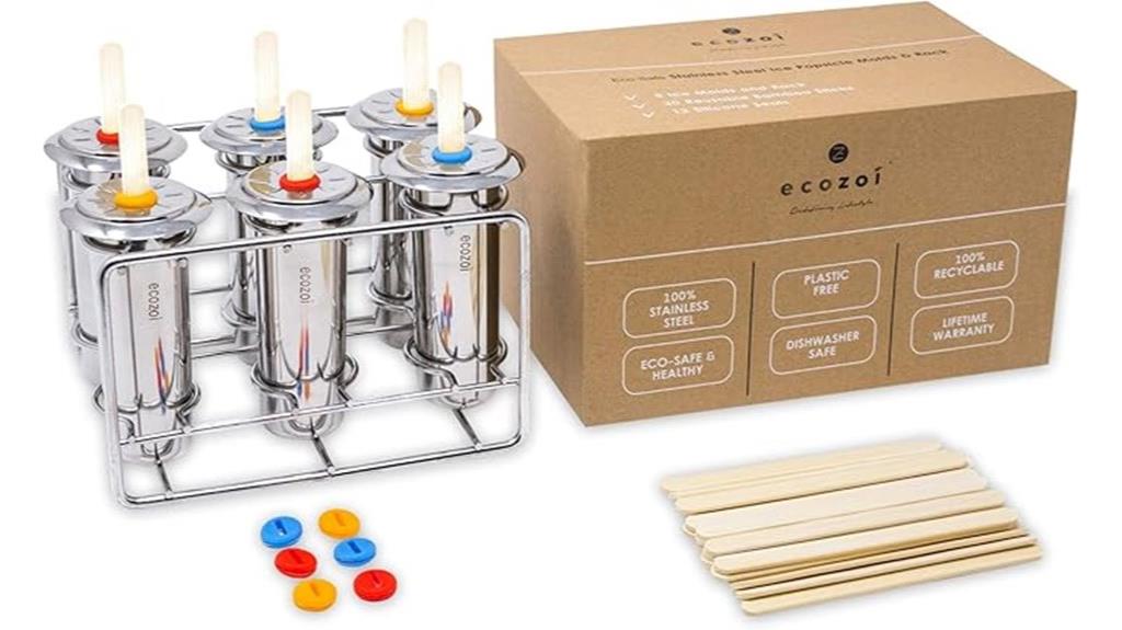 six stainless steel molds
