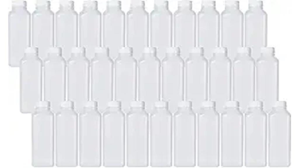 sixteen ounce plastic bottles