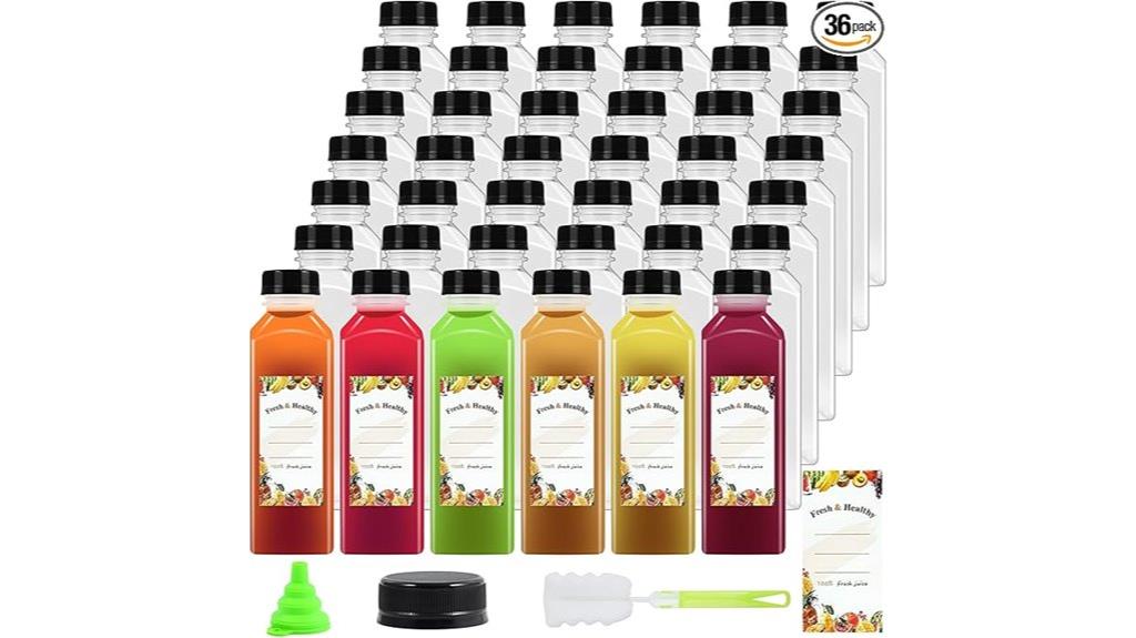 sixteen ounce plastic juice bottles