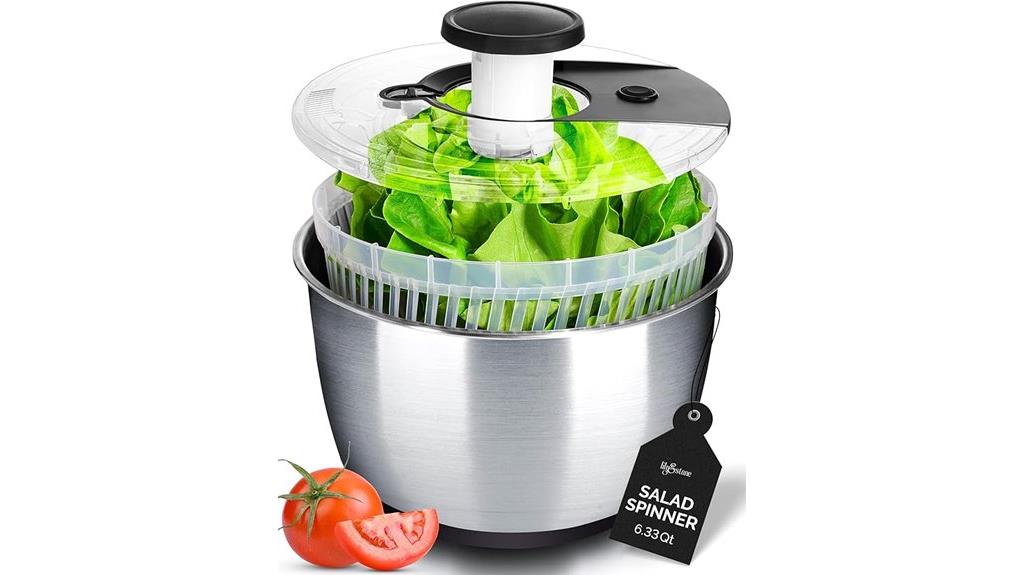 stainless steel salad spinner