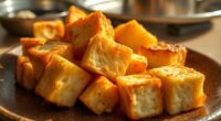 steam bake for crispy tofu