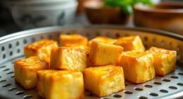 steam bake for crispy tofu