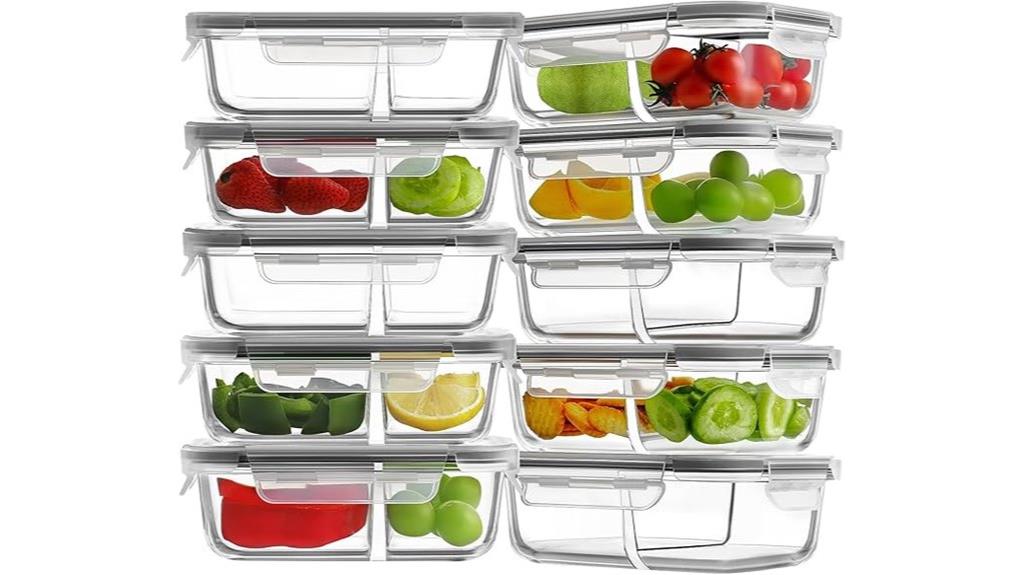 ten 24oz glass containers