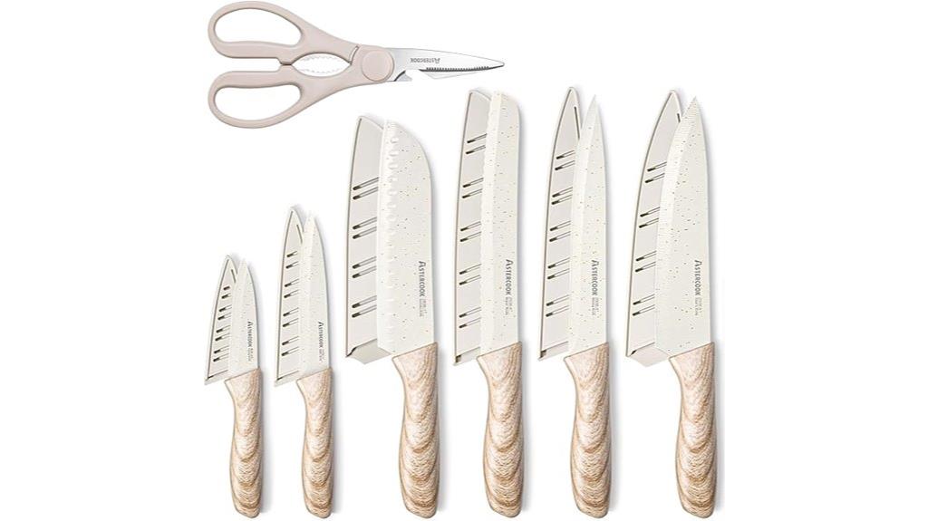 thirteen wooden handle knives