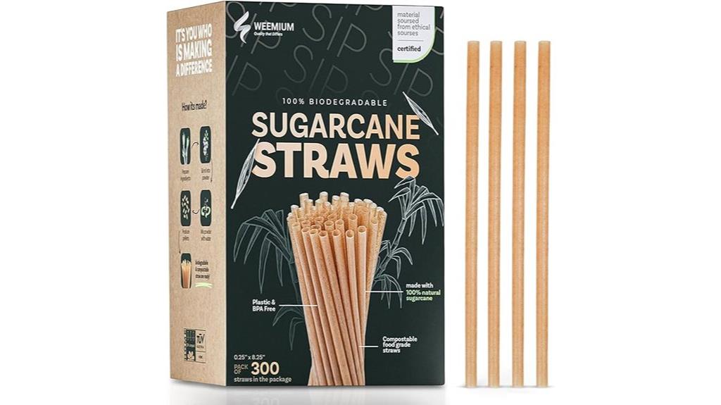three hundred sugarcane straws