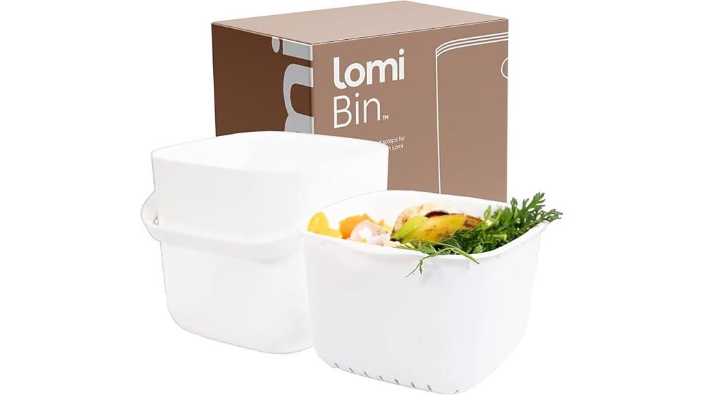 white kitchen compost bin