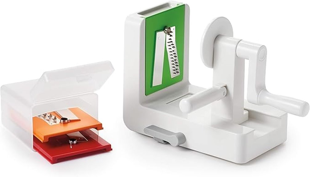 white tabletop spiralizer with suction