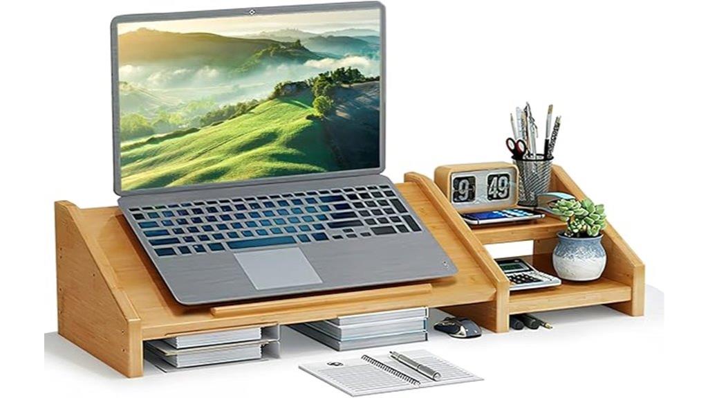 adjustable bamboo laptop stand