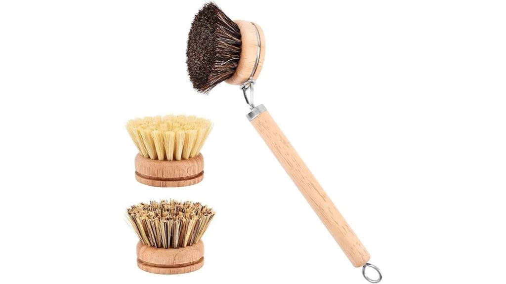 bamboo handle dish brush