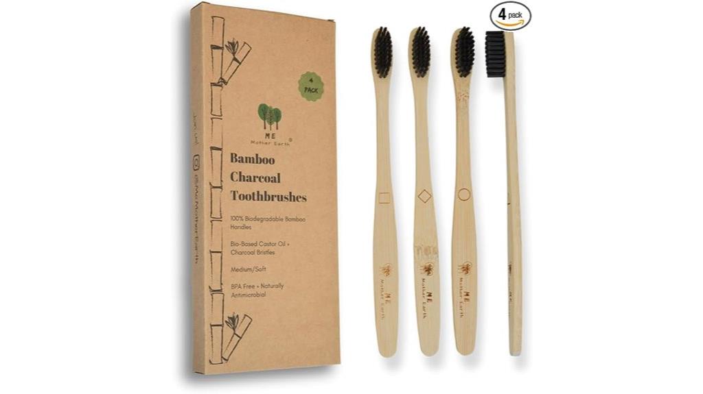 bamboo toothbrushes four pack