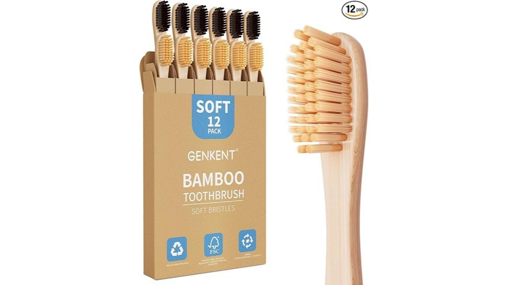 bamboo toothbrushes pack of twelve
