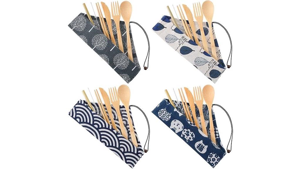 bamboo travel cutlery set