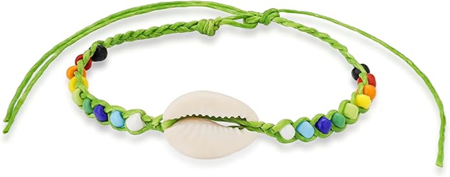 beachy handwoven shell bracelet