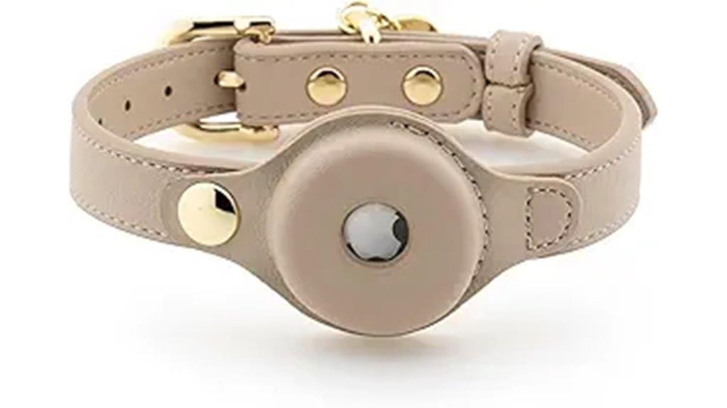 beige vegan dog collar