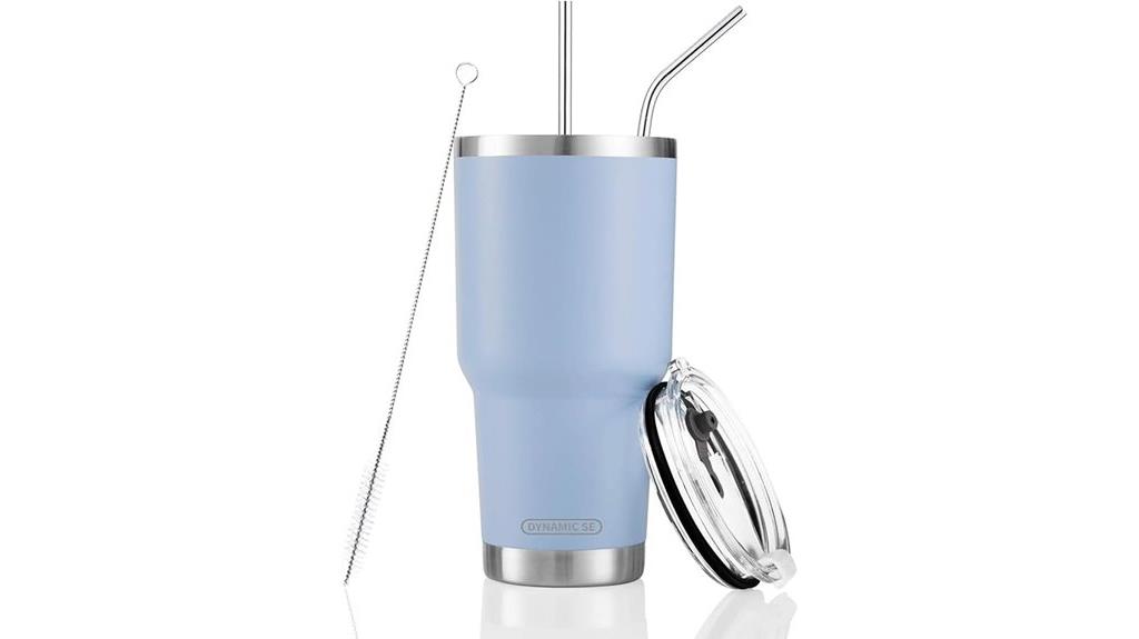 blue 30oz stainless tumbler