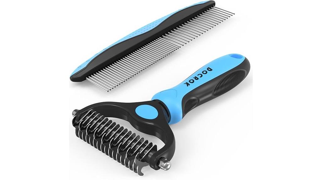 blue deshedding grooming combo