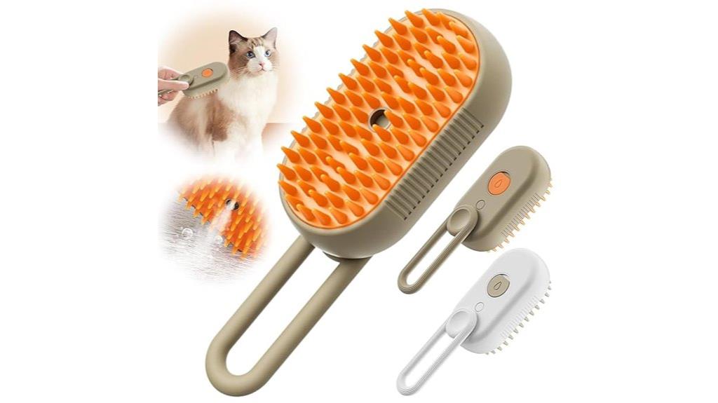 brown cat grooming brush