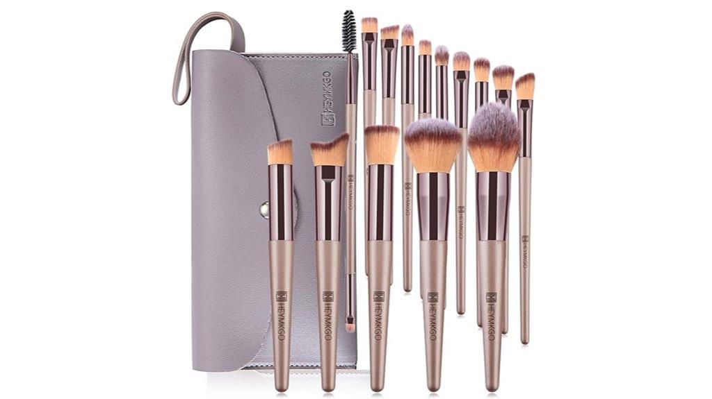 champagne gold makeup brushes
