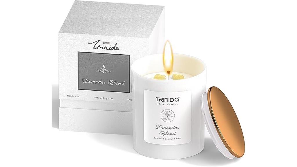 citrine crystal lavender candle