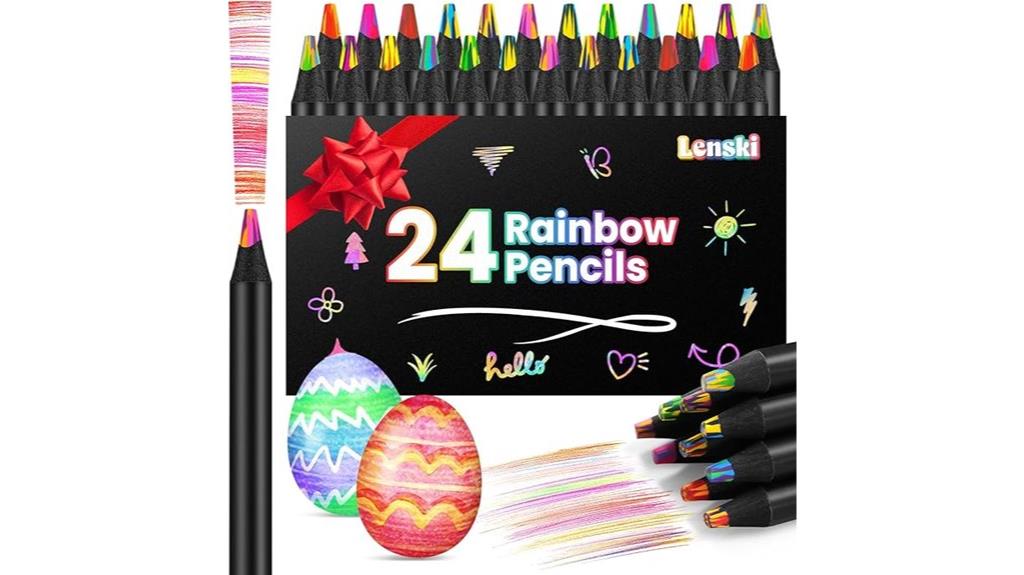 colorful rainbow pencil set