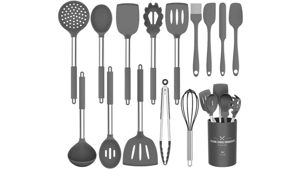 complete 15 piece silicone utensil set