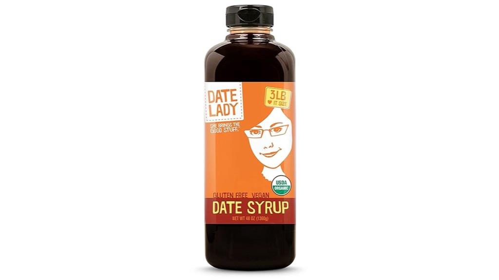 date lady syrup bottle