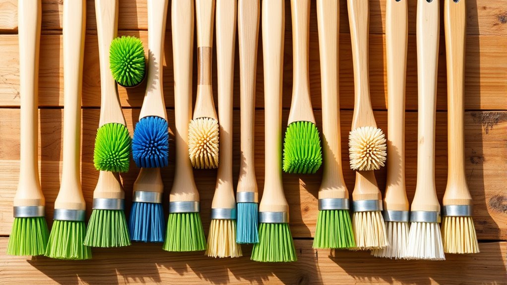 eco friendly bamboo dish brushes