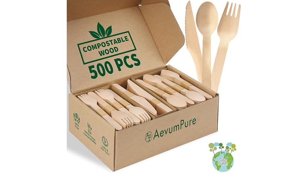 eco friendly wooden utensil set