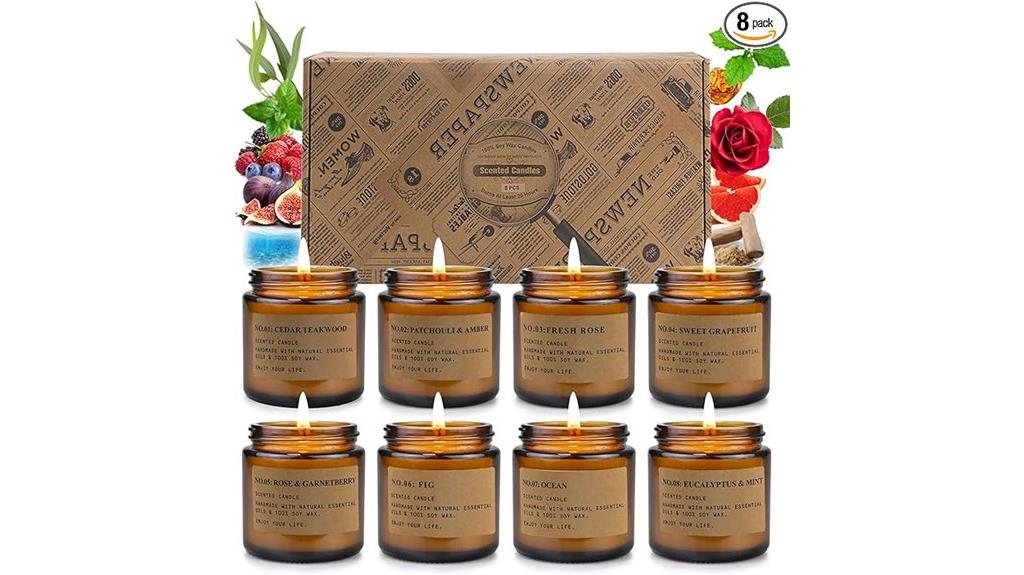 eight scented candle set