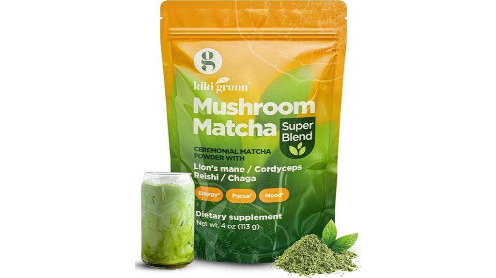 green mushroom matcha powder
