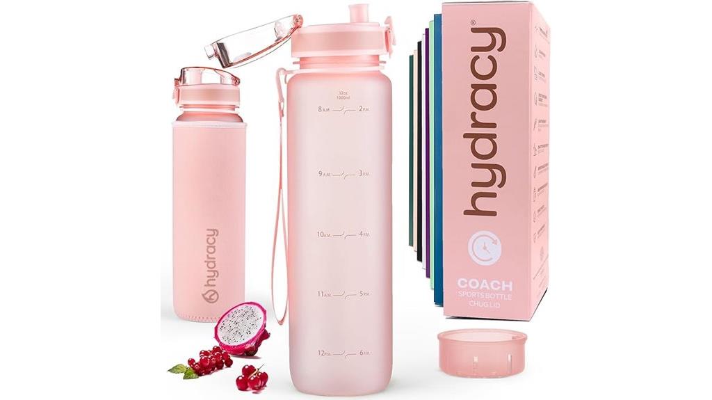 hydracy water bottle with time marker
