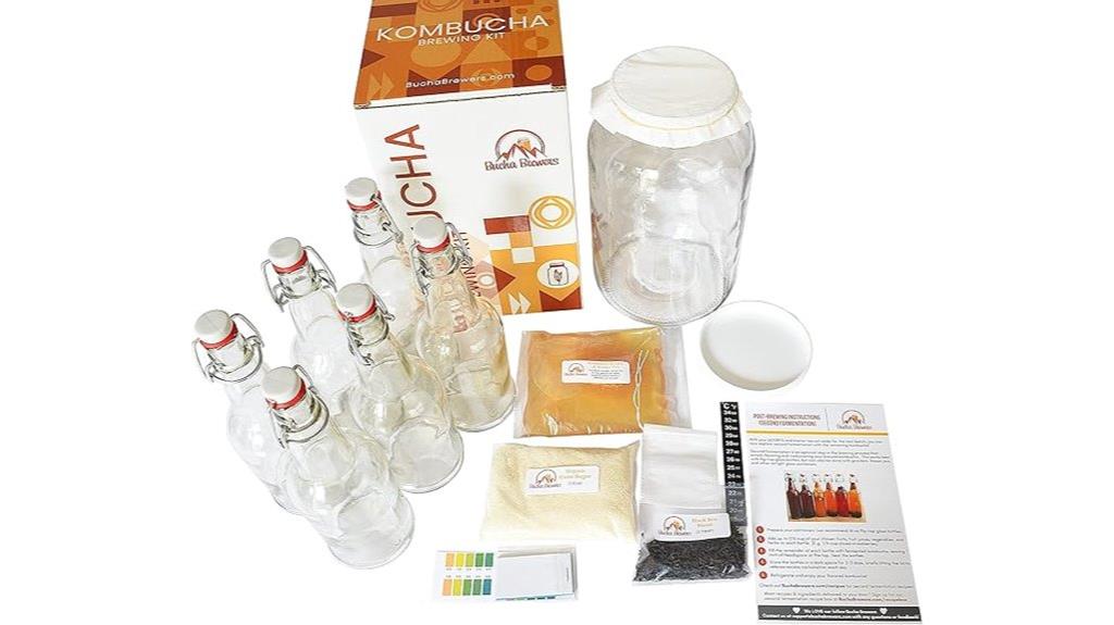 kombucha brewing kit including bottles