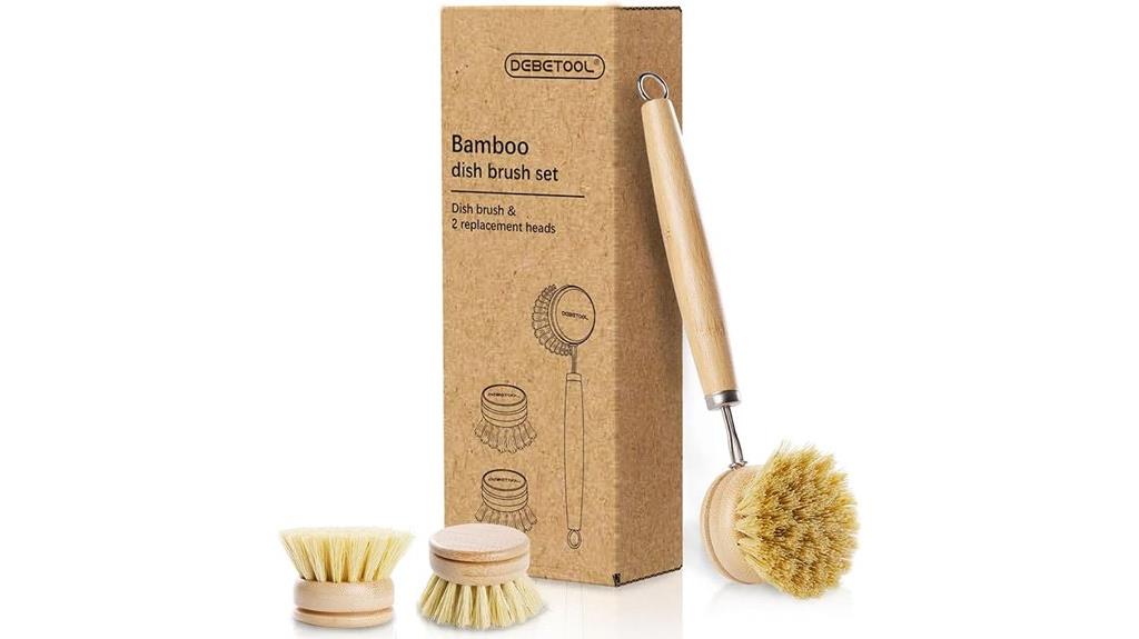 natural bamboo scrub brushes