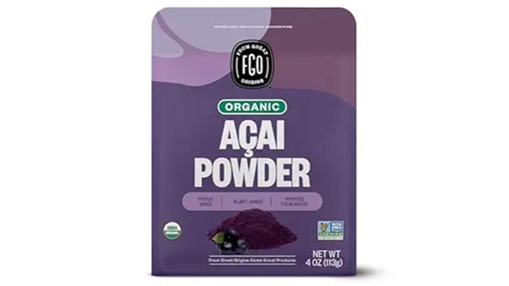 organic acai powder package