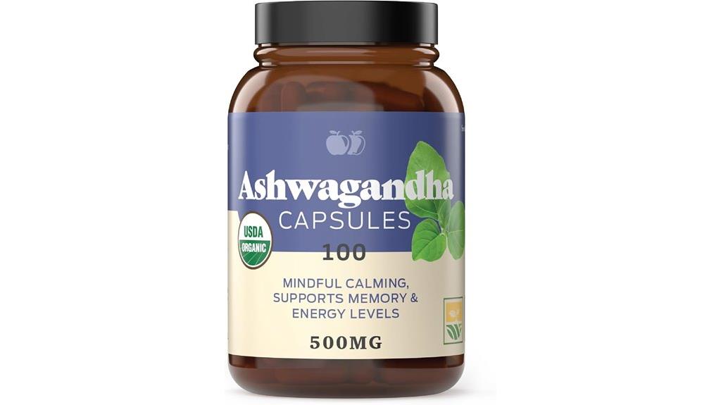 organic ashwagandha capsules 100 pack