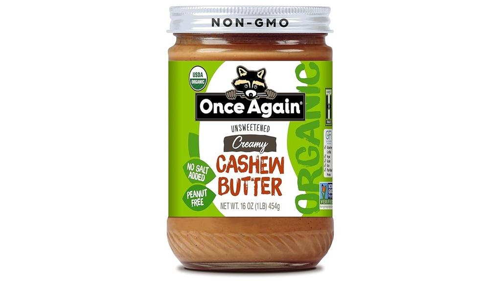 organic creamy cashew butter