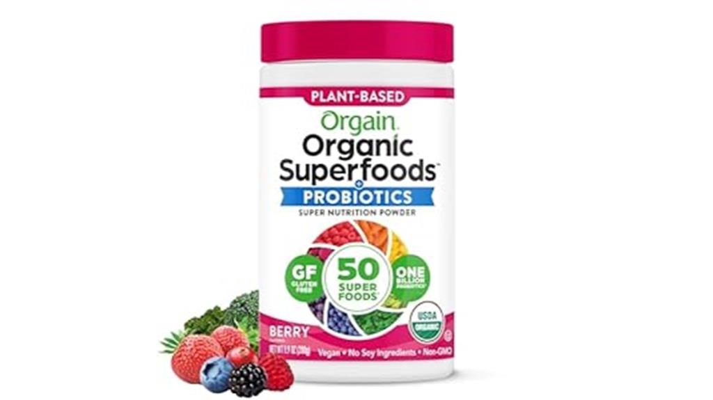 organic greens with superfoods